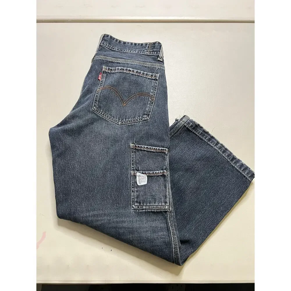 Vintage Levi's‎ Carpenter Jeans W32 Vintage Y2K Cropped Wide Leg Workwear Denim